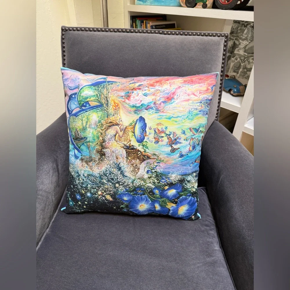 Colorful  Magical Ocean Scene 15" × 15" Throw Pillow - Picture 3 of 6
